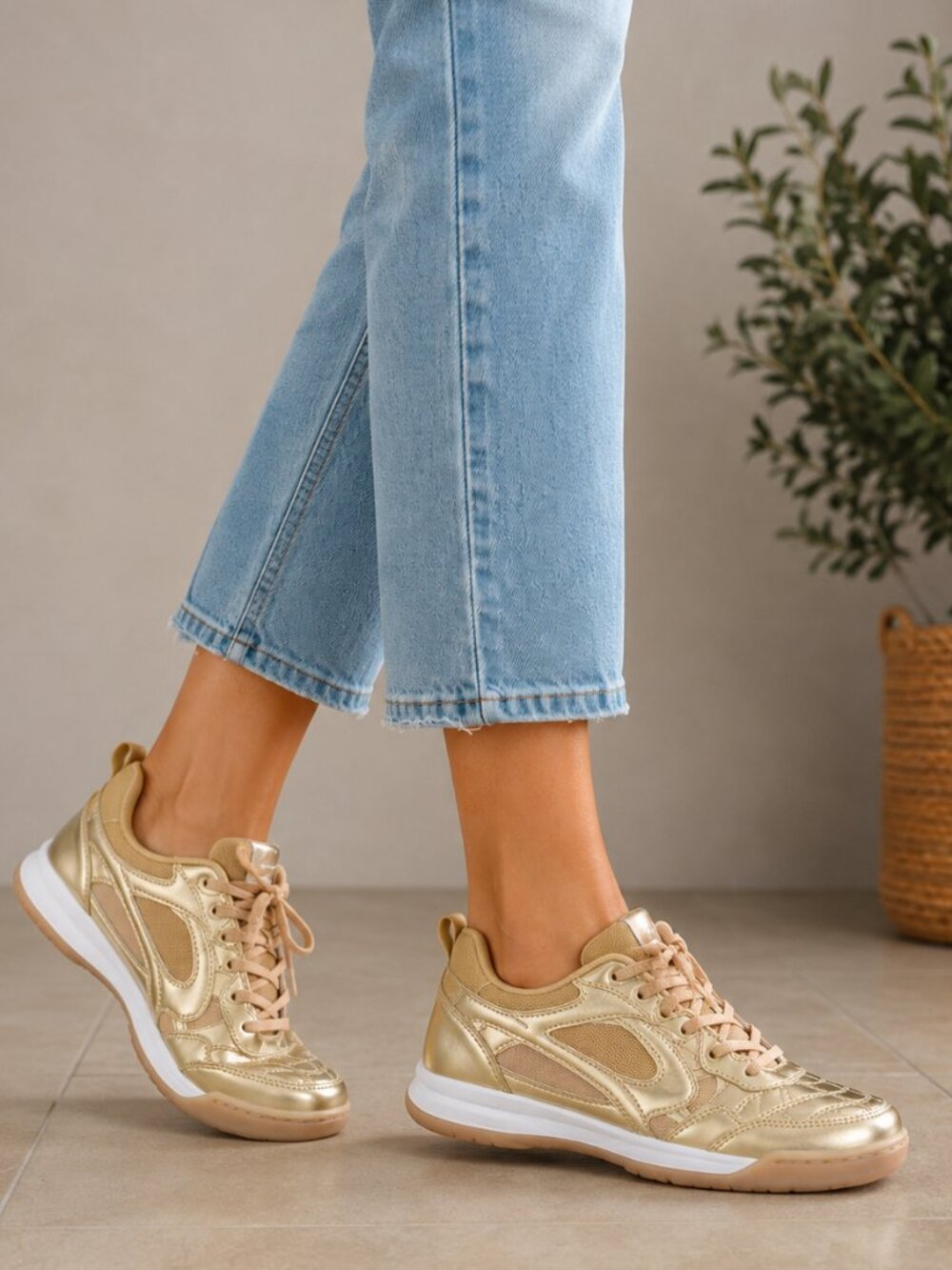 Nike Streetgato "Metallic Gold" Gum Sole Sneakers